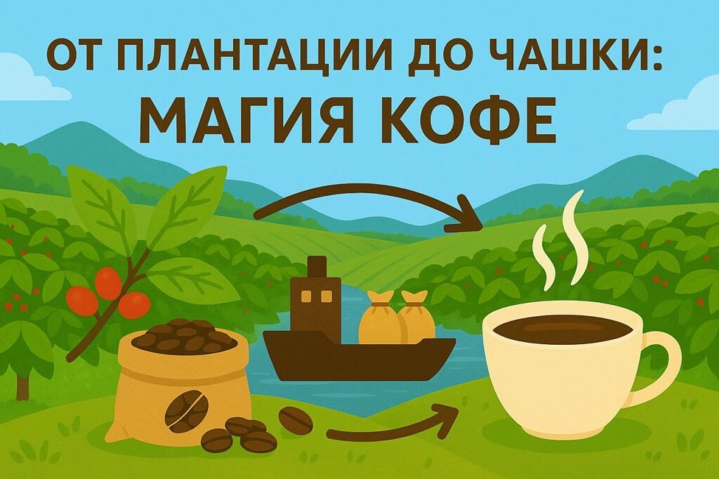 🌍 Путешествие кофейного зерна: от плантации до чашки ☕